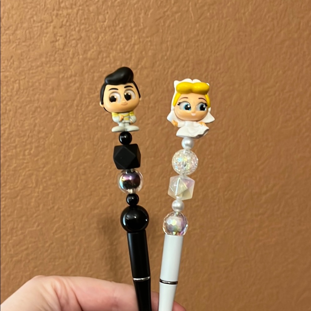 Cinderella and Prince Charming Beaded Pens